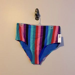Old Navy Striped High Waisted Swim Suit Bottoms